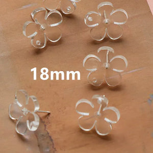 6 PCS Acrylic Flowers Stud Earrings Pendant DIY Accessories for Jewelry Making