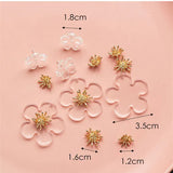 6 PCS Acrylic Flowers Stud Earrings Pendant DIY Accessories for Jewelry Making