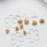 6 PCS Acrylic Flowers Stud Earrings Pendant DIY Accessories for Jewelry Making