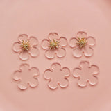 6 PCS Acrylic Flowers Stud Earrings Pendant DIY Accessories for Jewelry Making