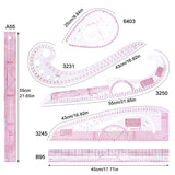 6 PCS French Curve Ruler Patchwork Tailor Drawing Template DIY Sewing Tool Kit