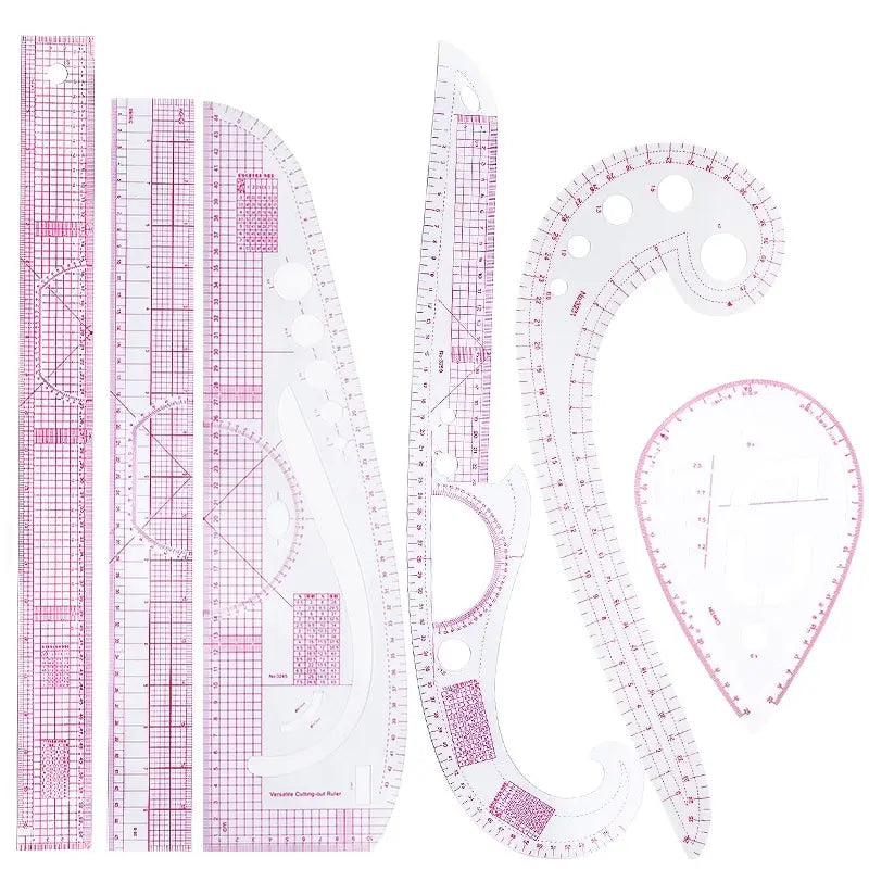 6 PCS French Curve Ruler Patchwork Tailor Drawing Template DIY Sewing Tool Kit