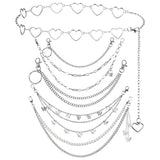 6 PCS Punk Jeans Pants Chain Trousers Waist Chain