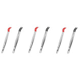 6 PCS Curved Bent Rubber Tip Stainless Steel Crafts Tweezers