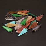 6 PCS Malaysian Jade Stone Pointed Pendant DIY Jewelry Making Accessory