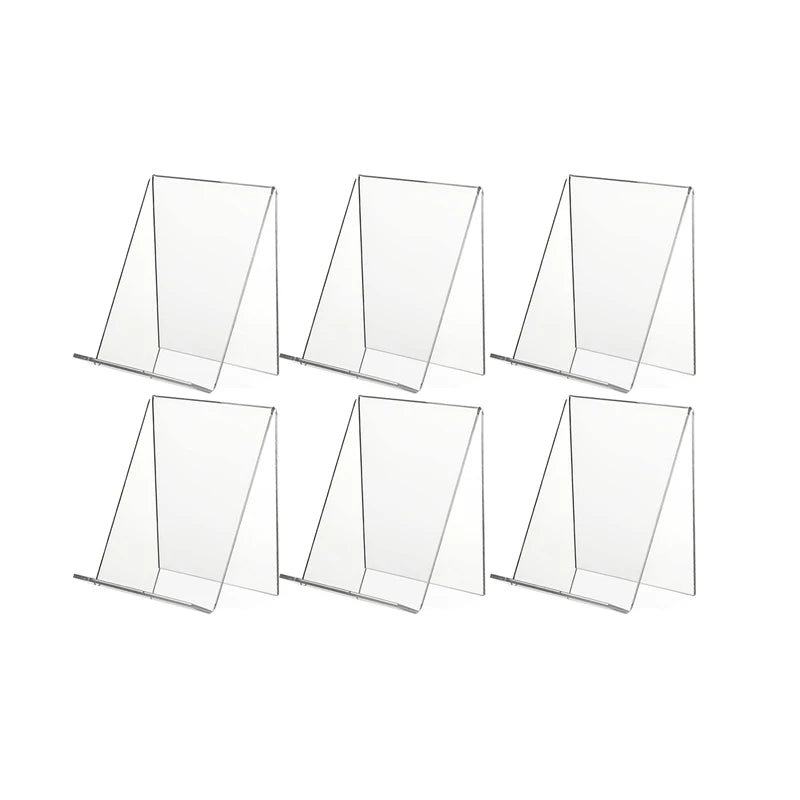 6 Pack Clear Acrylic Book Stand Display Holder