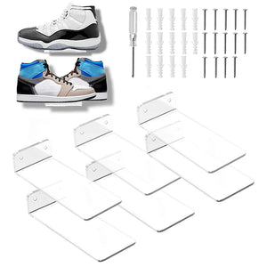 6 Pack Floating Shoe Display Wall Mount Stand for Sneaker Collection