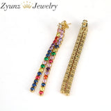 6 Pairs Zircon Tassel Earrings for Women
