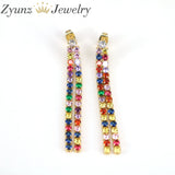 6 Pairs Zircon Tassel Earrings for Women