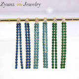 6 Pairs Zircon Tassel Earrings for Women