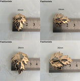 6 Pairs Gold Brass Leaf Charms Big & Small Hollow Leaf Pendant Jewelry