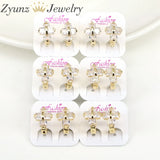 6 Pairs Pave Crystal Hoop Earrings Zircon Huggie Earrings Party Jewelry