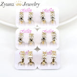 6 Pairs Pave Crystal Hoop Earrings Zircon Huggie Earrings Party Jewelry