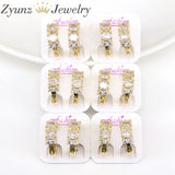6 Pairs Pave Crystal Hoop Earrings Zircon Huggie Earrings Party Jewelry