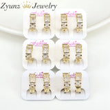 6 Pairs Pave Crystal Hoop Earrings Zircon Huggie Earrings Party Jewelry