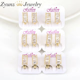 6 Pairs Pave Crystal Hoop Earrings Zircon Huggie Earrings Party Jewelry