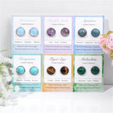 6 Pairs/Set Druzy Crystal Stone Stud Earrings