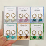 6 Pairs/Set Druzy Crystal Stone Stud Earrings