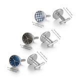 6 Pairs CuffLinks & Tie Clips Set Wedding Souvenirs Guests Cufflink With Box