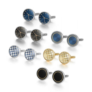 6 Pairs CuffLinks & Tie Clips Set Wedding Souvenirs Guests Cufflink With Box