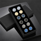 6 Pairs CuffLinks & Tie Clips Set Wedding Souvenirs Guests Cufflink With Box