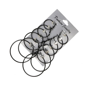 6 Pairs Circle Charm Drop Earrings Women Party Jewelry