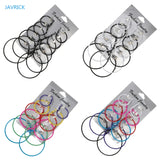 6 Pairs Circle Charm Drop Earrings Women Party Jewelry