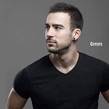 6 Pairs Magnetic Stud Earrings Men Women CZ Magnet Non-piercing Set Round Steel