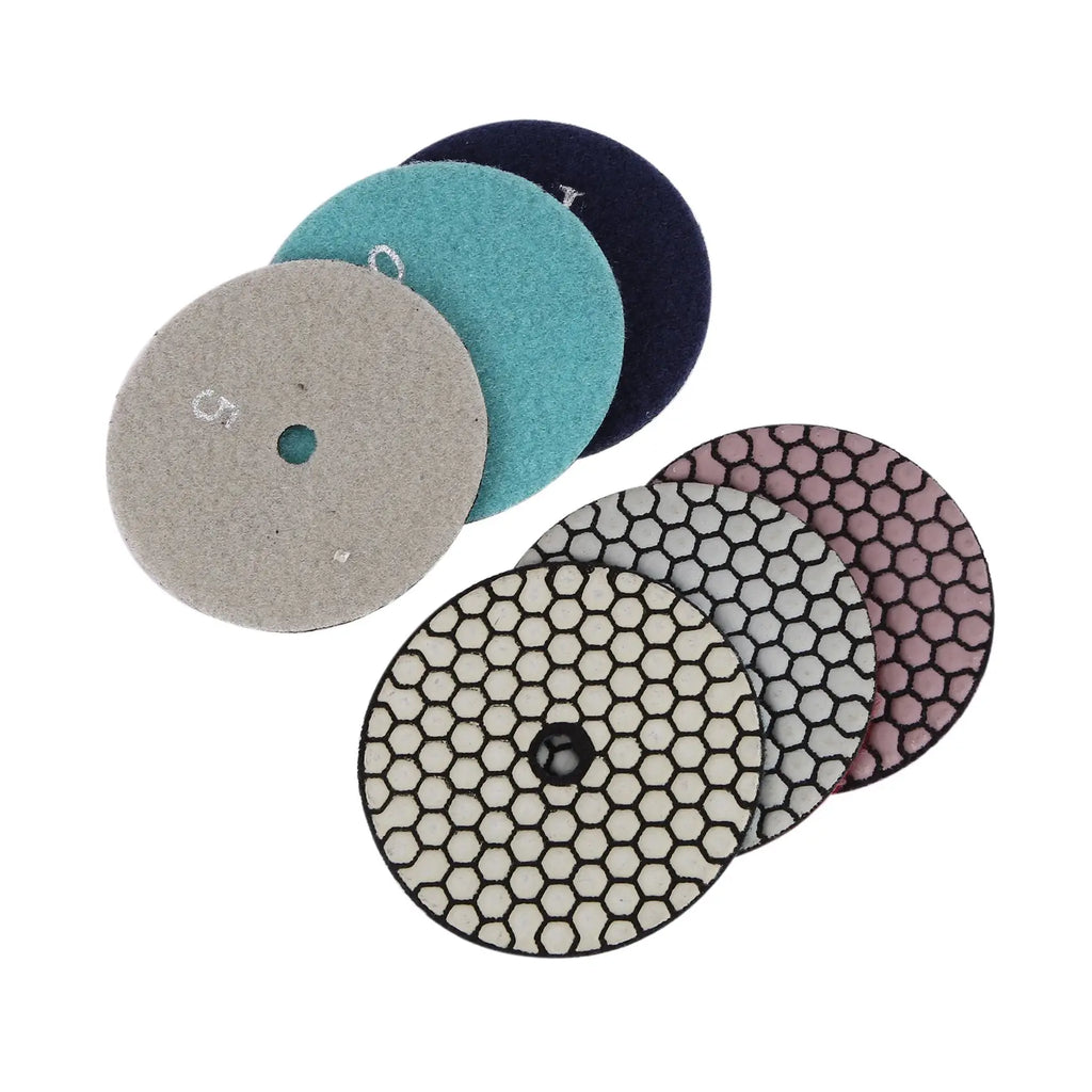 6 Pcs 100 Mm Diamond Polishing Pads for Granite Marble