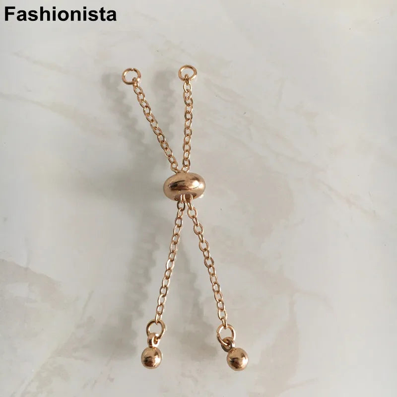 6 Pcs Gold-color Brass Chain with Dangles for Bracelet Jewelry Making