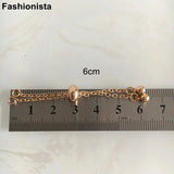 6 Pcs Gold-color Brass Chain with Dangles for Bracelet Jewelry Making