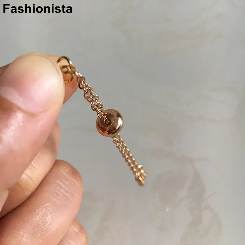 6 Pcs Gold-color Brass Chain with Dangles for Bracelet Jewelry Making