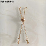 6 Pcs Gold-color Brass Chain with Dangles for Bracelet Jewelry Making