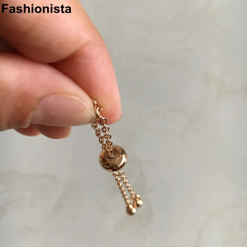 6 Pcs Gold-color Brass Chain with Dangles for Bracelet Jewelry Making
