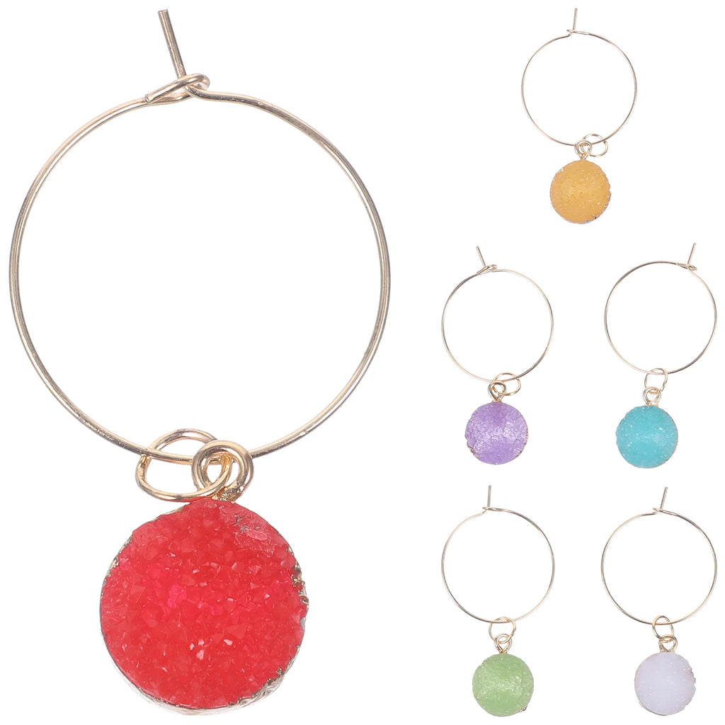 6 Pcs Champagne Glass Charm Glass Tags Glass Trinket Perfume Bottle