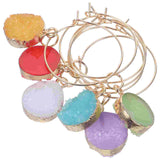 6 Pcs Champagne Glass Charm Glass Tags Glass Trinket Perfume Bottle