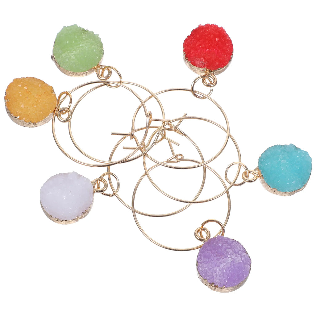 6 Pcs Champagne Glass Charm Glass Tags Glass Trinket Perfume Bottle