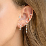 6 Pcs CZ Flower Piercing Stud Earrings Set Gold-plated Cartilage Jewelry