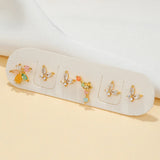 6 Pcs Crystal Butterfly Earrings Set for Women