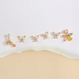 6 Pcs Crystal Butterfly Earrings Set for Women