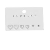 6 Pcs Korean Style Heart & Pearl Earrings Set for Women