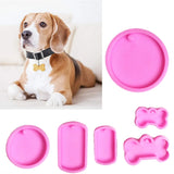 6 Pcs Pet Dog Tag Silicone Mould Epoxy Resin Mold Keychain Pendant Crafts