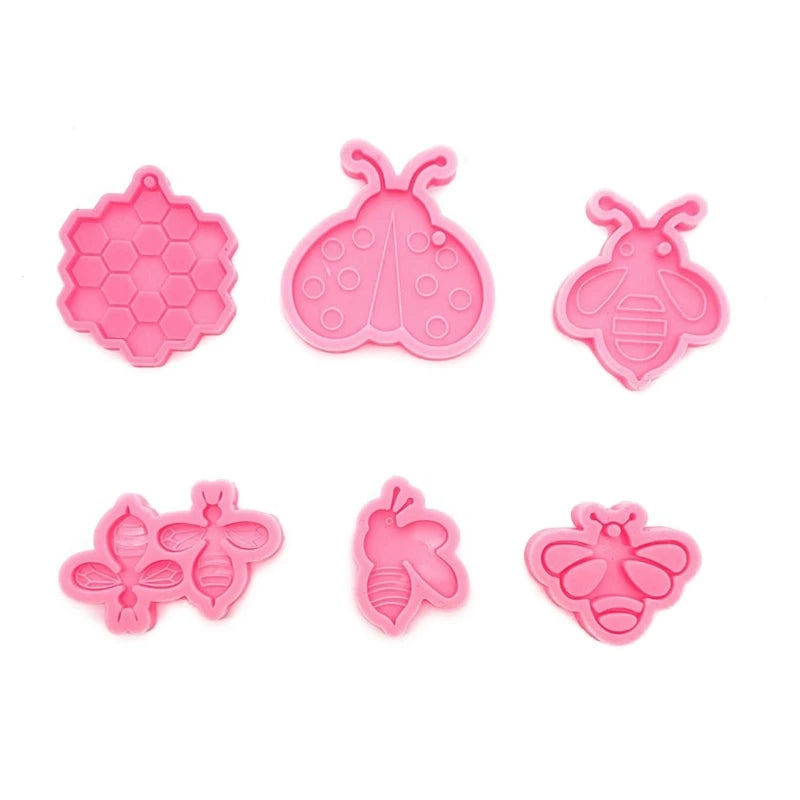6 Pcs Insect Earrings Mirror Silicone Mold