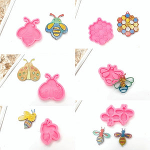 6 Pcs Insect Earrings Mirror Silicone Mold