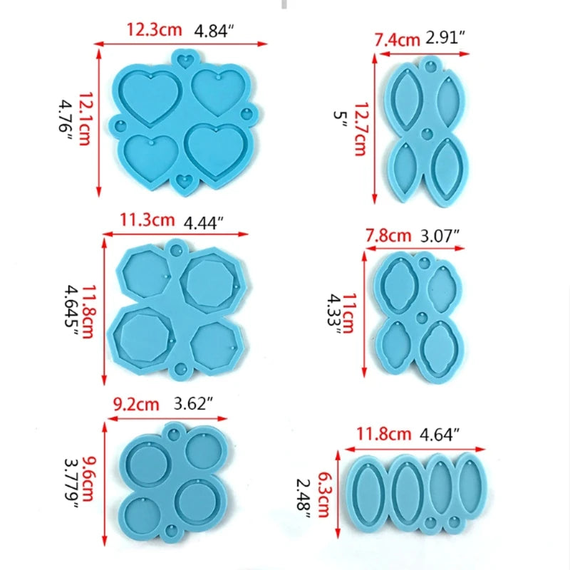 6 Pcs Earring Resin Mold for Cake Decoration Chocolates Candy