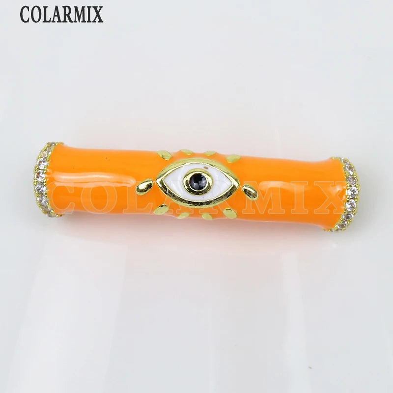 6 Pcs Enamel Eyes Conector Pendant Charms Mix Jewelry for Necklace Making