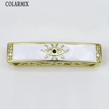 6 Pcs Enamel Eyes Rectangle Conector Pendant Charms for Jewelry Making