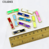 6 Pcs Enamel Eyes Rectangle Conector Pendant Charms for Jewelry Making