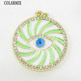 6 Pcs Colorful Enamel Eyes Pendant for Jewelry Making