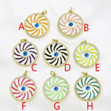 6 Pcs Colorful Enamel Eyes Pendant for Jewelry Making